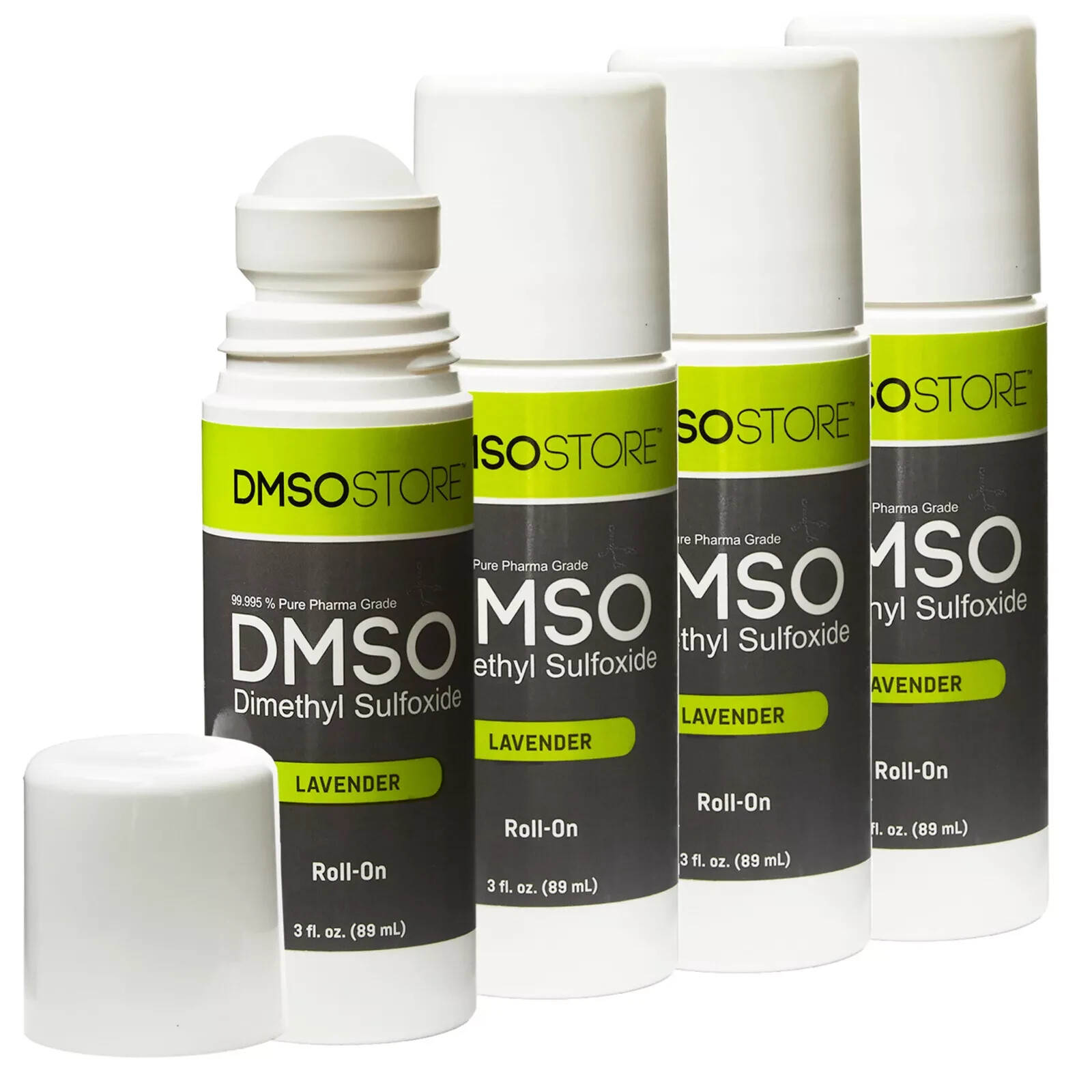 DMSO Roll-on Lavender Scented: 3oz. 99.995% Pure Soothe Aches, Relaxes (4 pack)