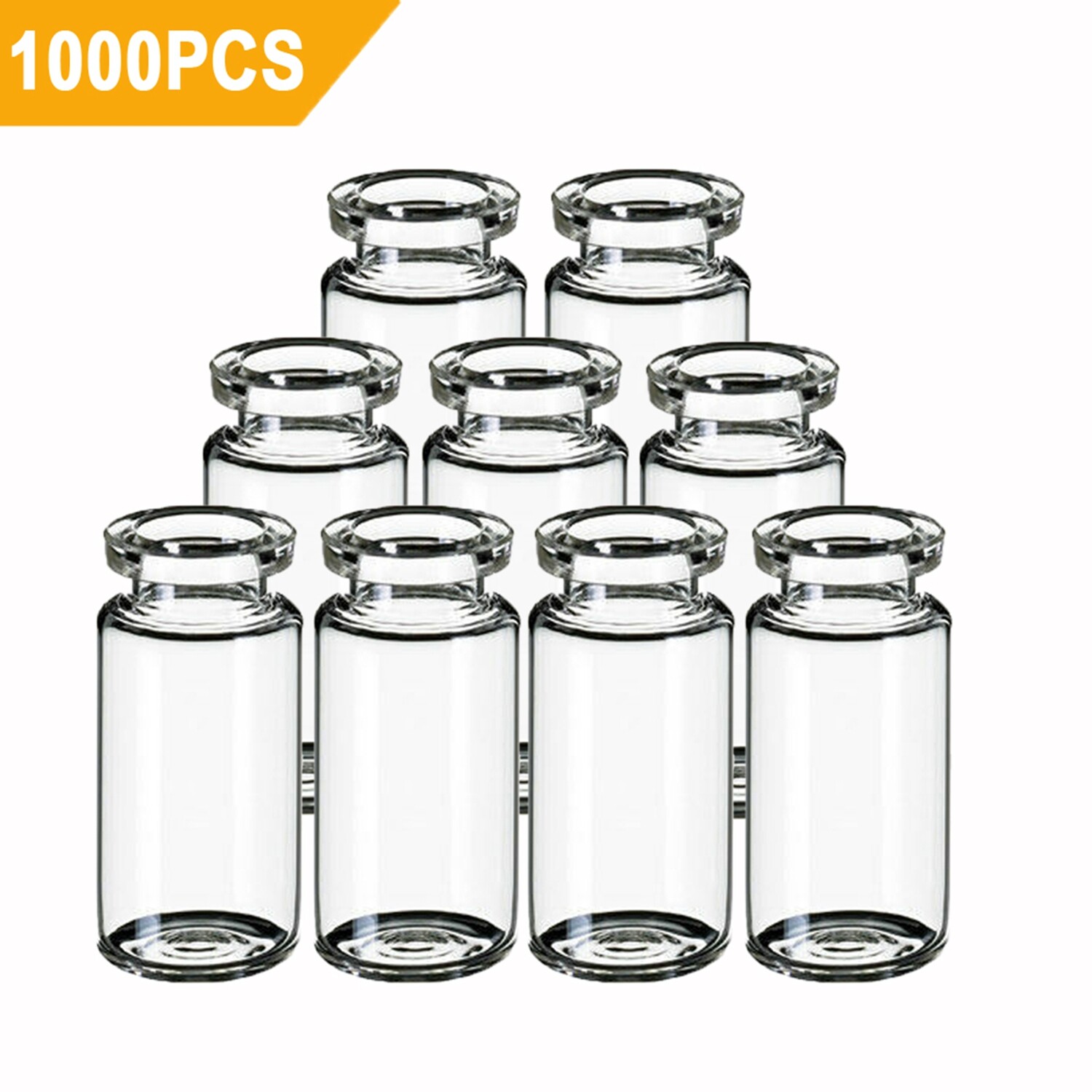 10000pcs 10mL Lab Vials Borosilicate Glass Clear Headspace Crimp Top Flat Bottom