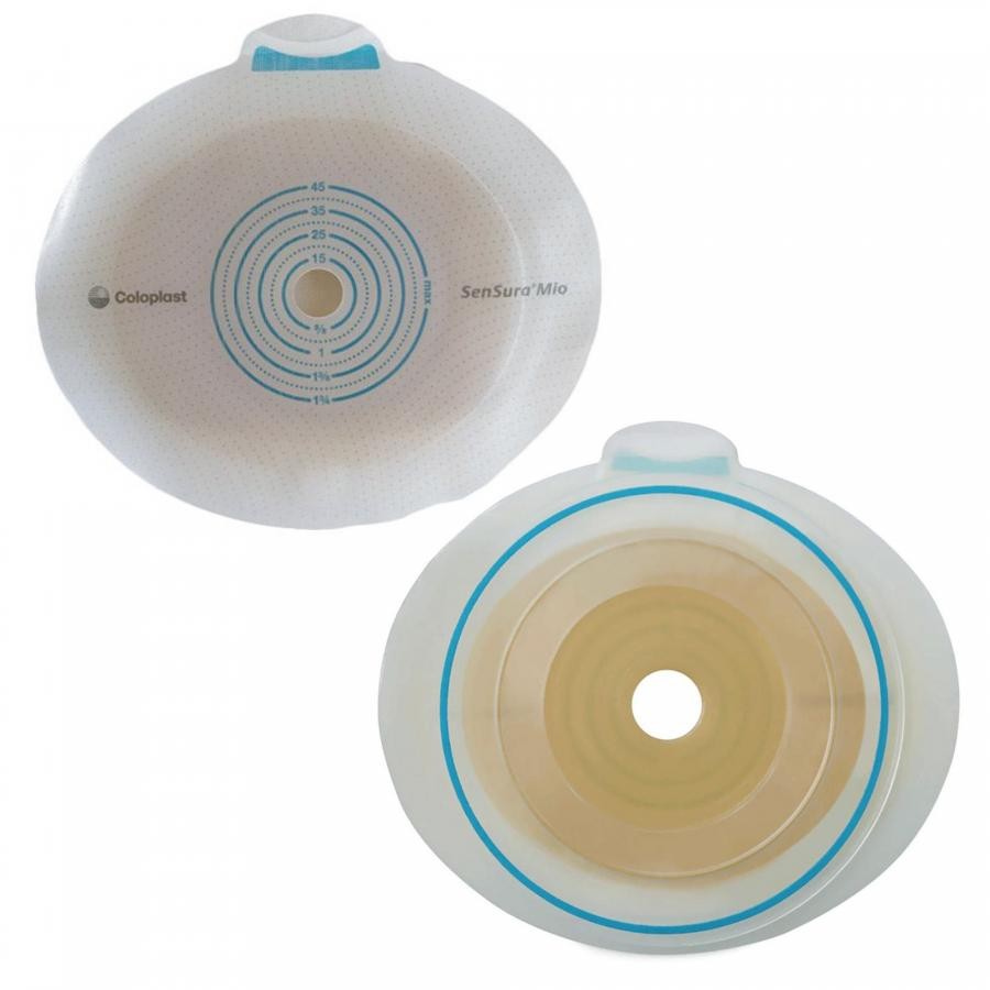 Coloplast SenSura Mio Flex Barrier 35-48mm Stoma Open 50mm Flange Trim Flat Gray