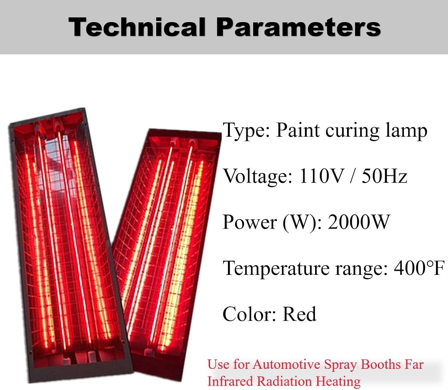 Professional 2000W Paint Curing System with Far Infrared Heating for Auto Body