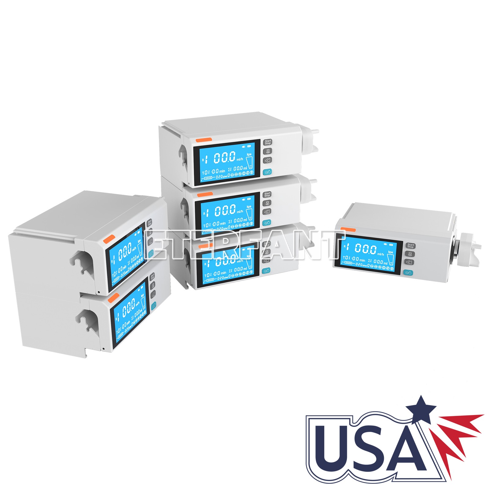 4.3 Inch Color Touch Screen Syringe Pump Stackable Design Medical/Lab Use