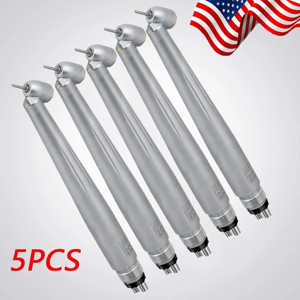 Dental 45° Degree Surgical High Speed Handpiece Push Button Single Spray 4 Holes