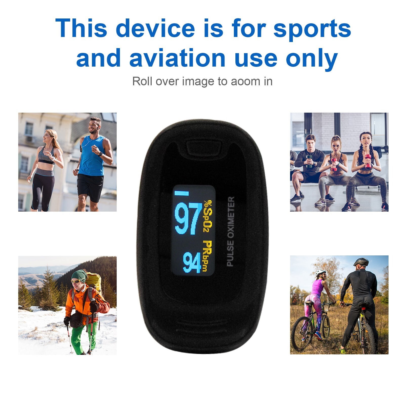 Finger Pulse Oximeter Meter SpO2 Heart Rate Monitor Blood Oxygen Saturation FDA