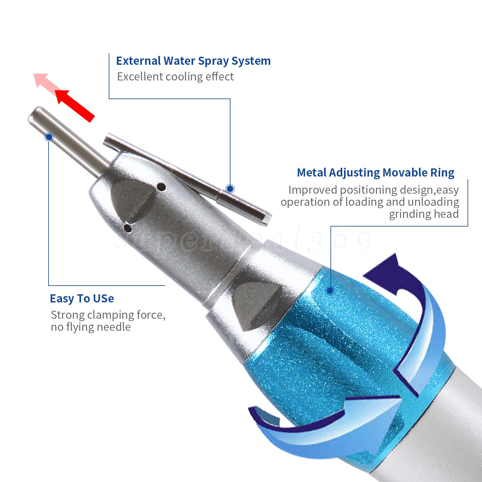 1-10PC Dental Surgical Straight Handpiece 1:1 NoseCone With External Nozzle Pipe