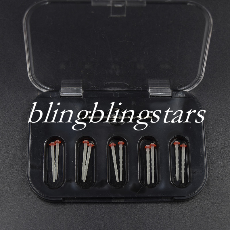 1.2mm Red 1 Box Dental Fiber Post Resin Screw Thread Quartz Drills 10Pcs&1 Drill