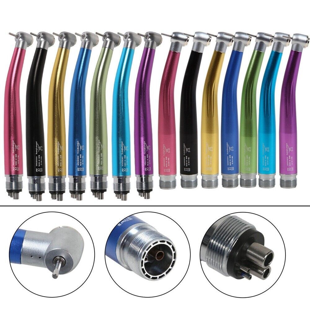 Dental High Speed Turbine Handpiece Standard Head Push Button 2/4Hole 7Colors MD