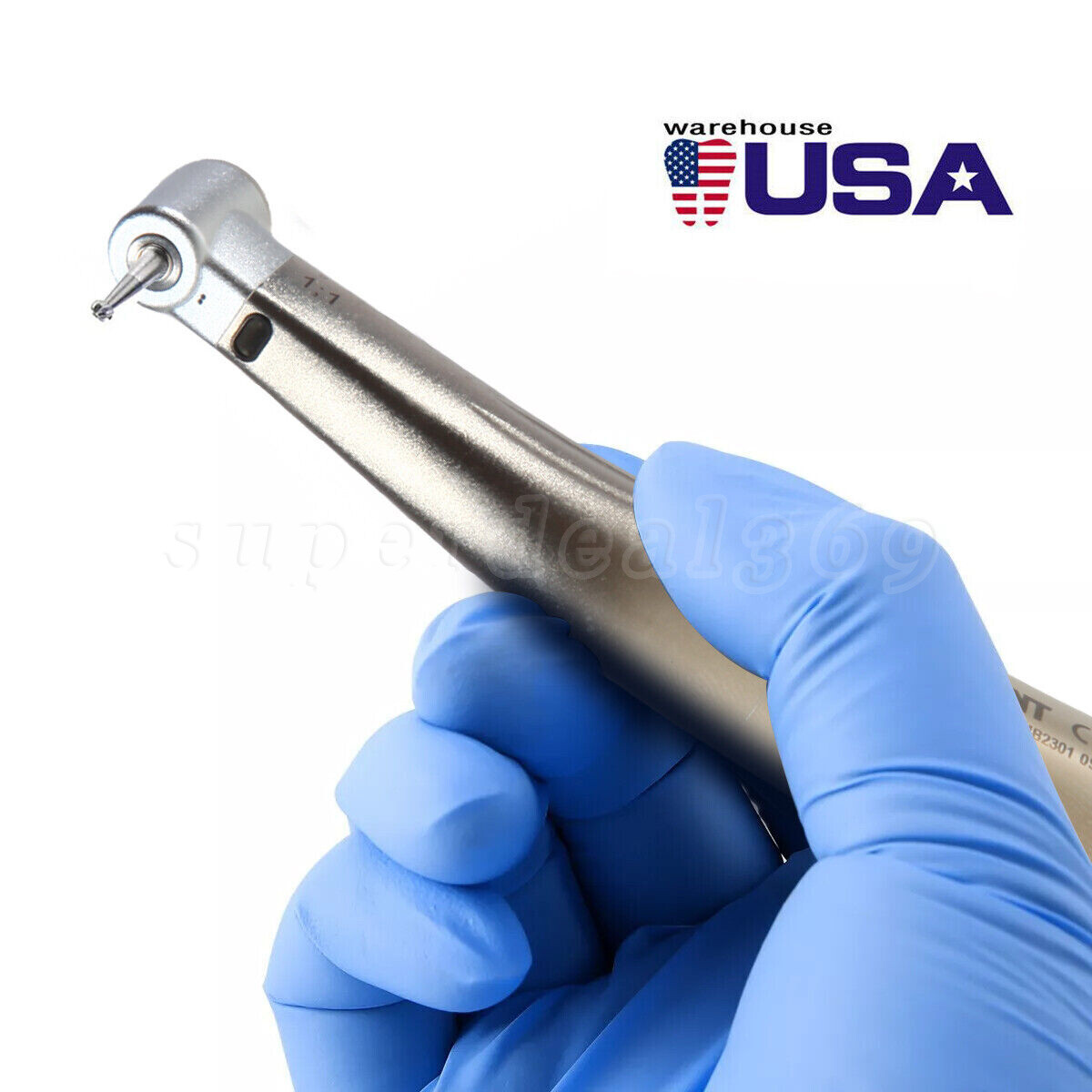 NSK Style Dental Fiber Optic 1:1 Contra Angle Low Speed Handpiece Inner Channel