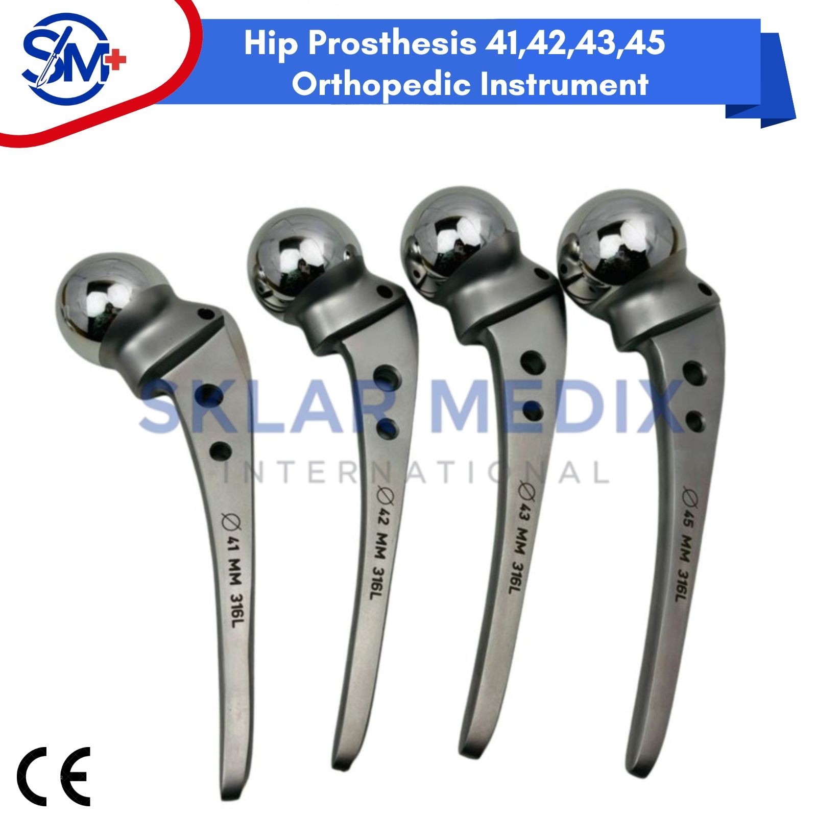 Hip Prosthesis 41,42,43,45 Orthopedic Instrument Premium Quality Stainless CE