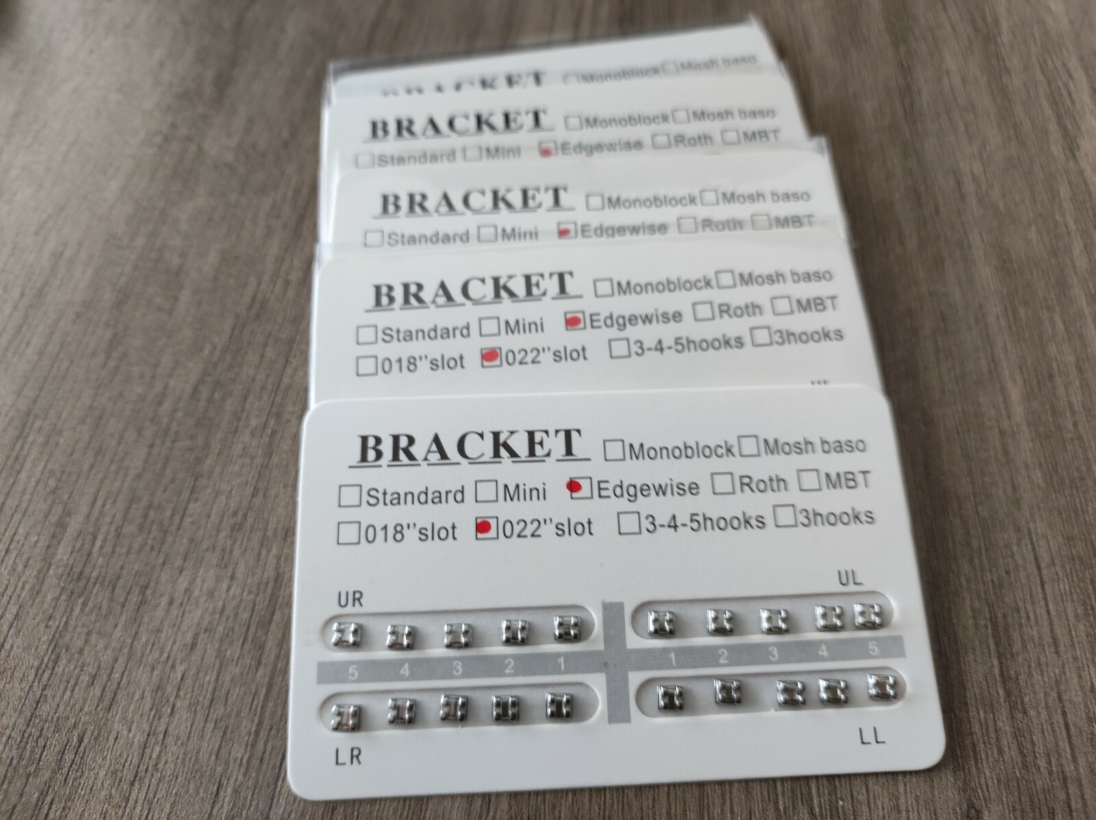 100Sets Dental Orthodontics Brackets Standard Edgewise 022 Slot No Hook