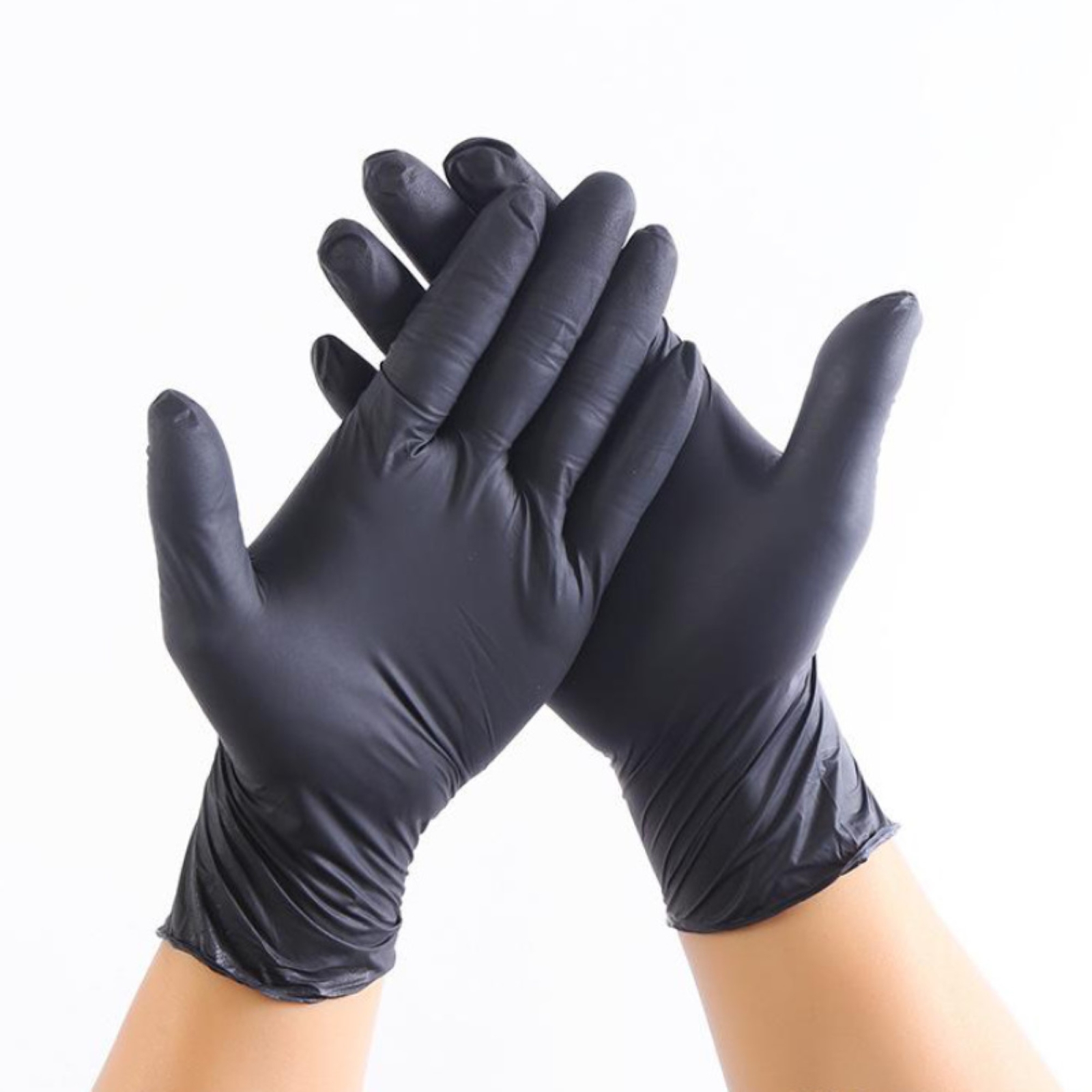 Cranberry CR3238 Carbon Nitrile Exam Gloves Large Textured Fingers Black 200/Box