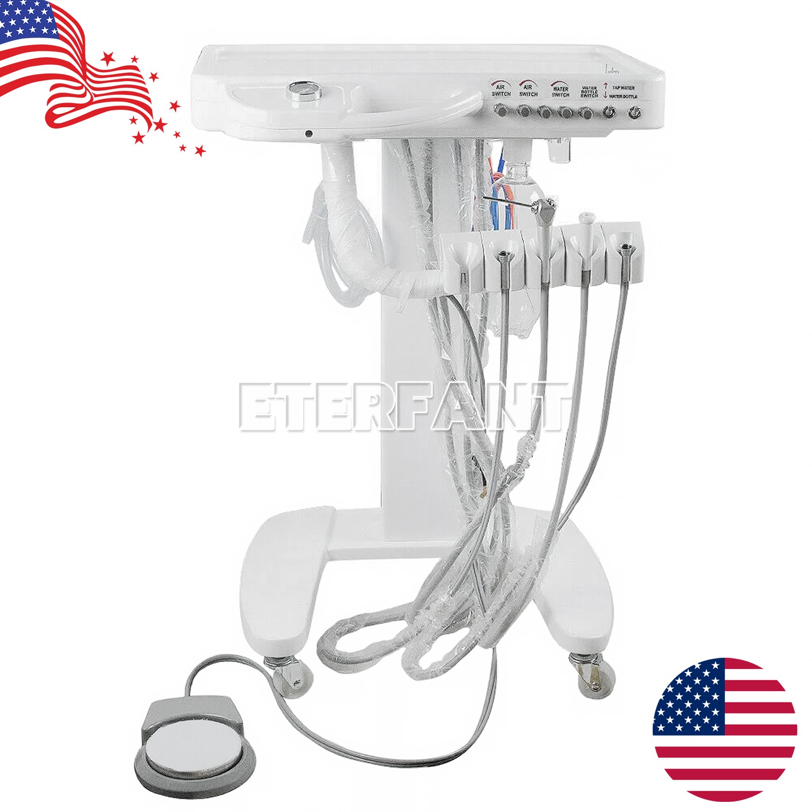 Mobile Cart Dental Delivery Unit System/Electric Suction Machine Vacuum System