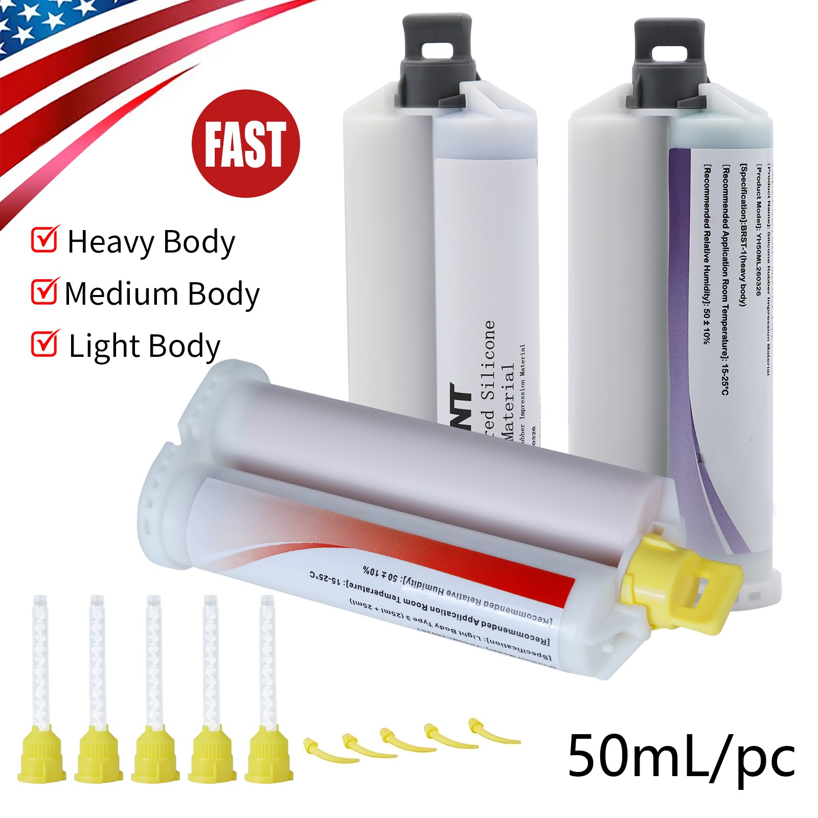 Dental VPS Impression Material Light/Medium Body / Heavy Body – Fast Set