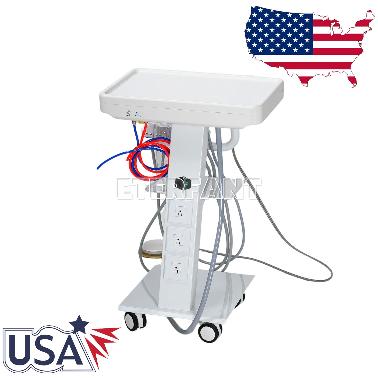 Dental Mobile Unit w/Air Compressor Curing Light Scaler/Delivery Unit w/Socket