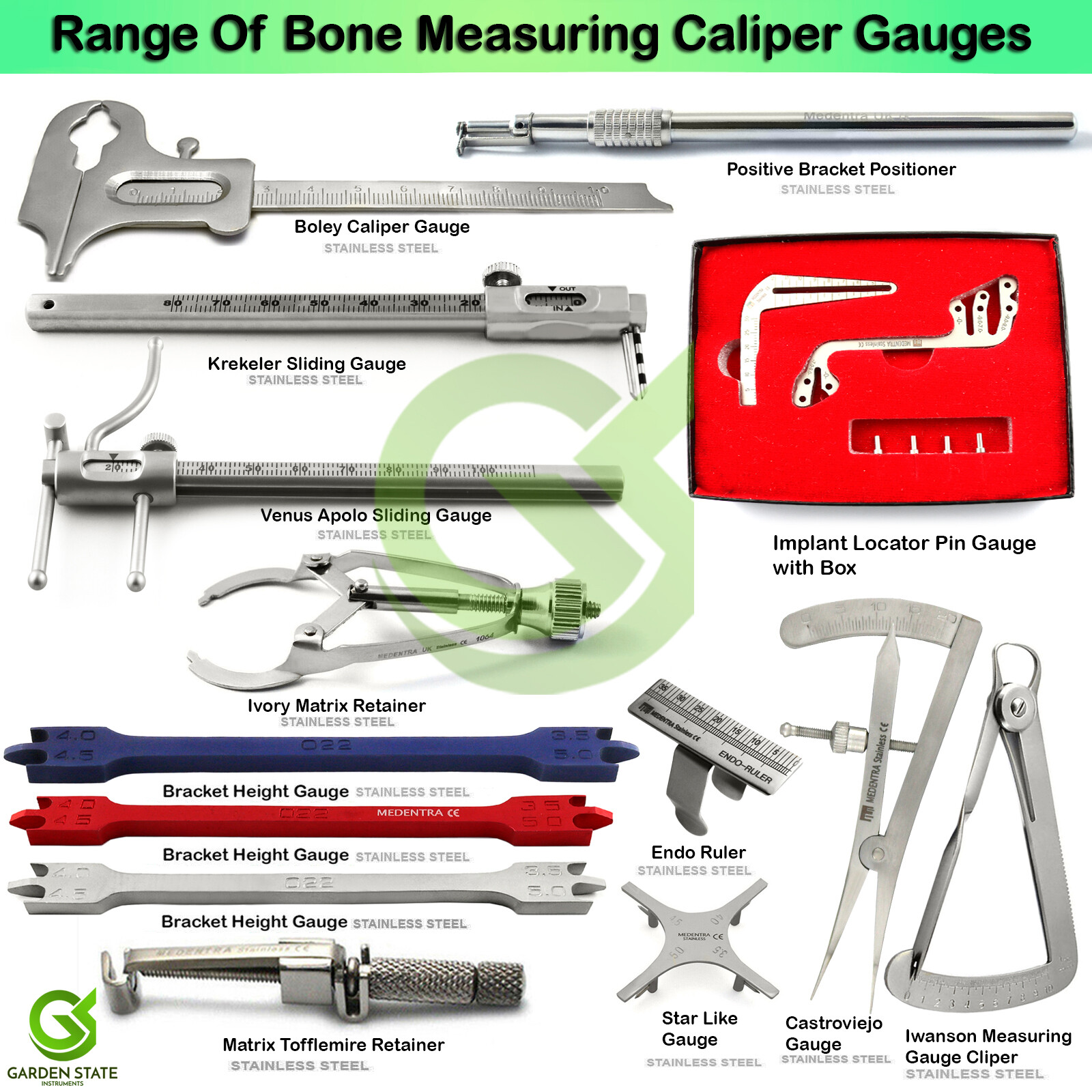Range Of Orthodontic Height Gauge Bracket Positioner Iwanson Vernier Caliper