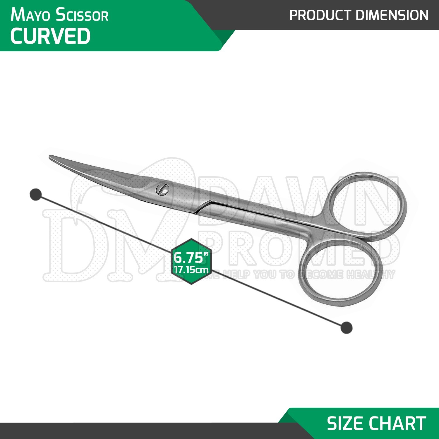 2 Pcs Mayo Scissor Straight & curved Set 6.75″ Surgical Medical Instruments