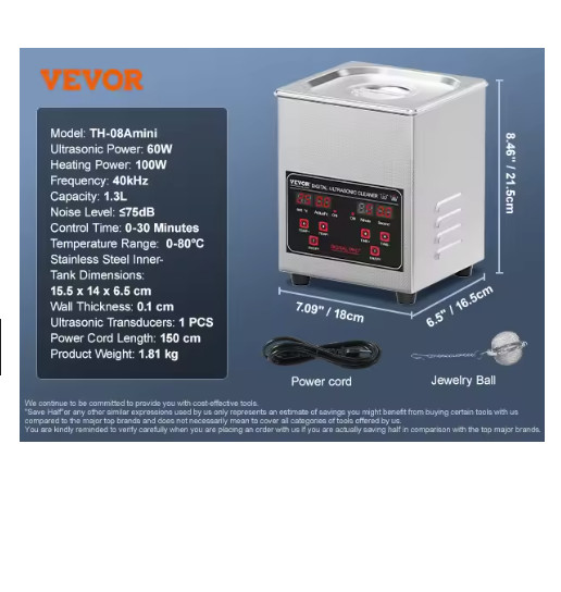 SucceBuy Ultrasonic Cleaner 2L-30L Stainless Steel Portable
