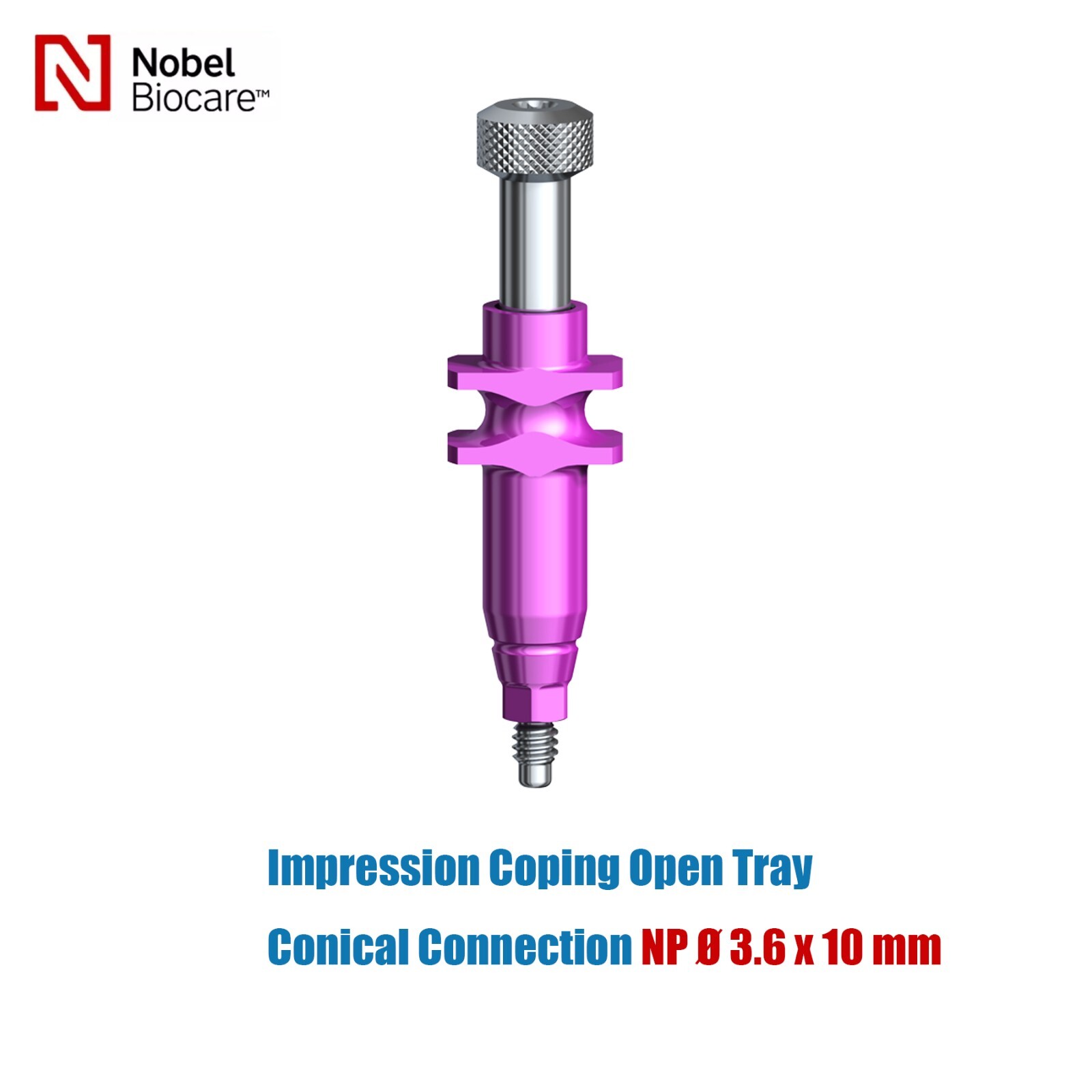 Nobel Active Impression Coping Open/Closed Tray Narrow Platform NP Ø3.6/5.0mm