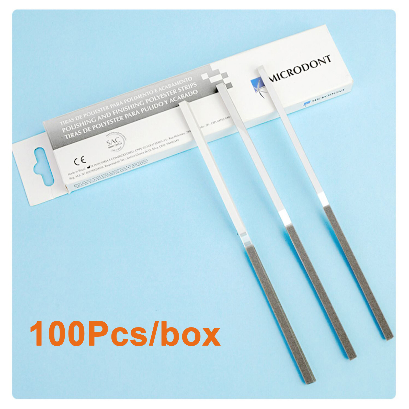 100Pcs/Box Dental Composite Polishing Strips 4 mm Polyester Fine/Coarse Grit
