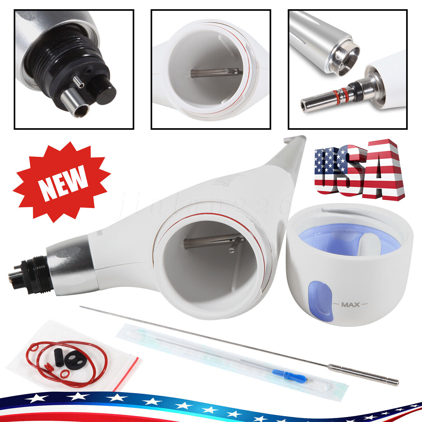 Dental Air Flow Teeth Polishing Polisher Handpiece Hygiene Air Prophy Jet 4Holes