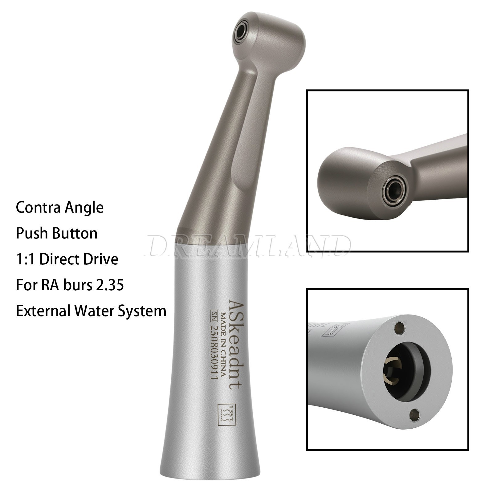 3x dental Low Speed Contra Angle Handpiece FX205 Push Button Chuck 2.35mm Bur u