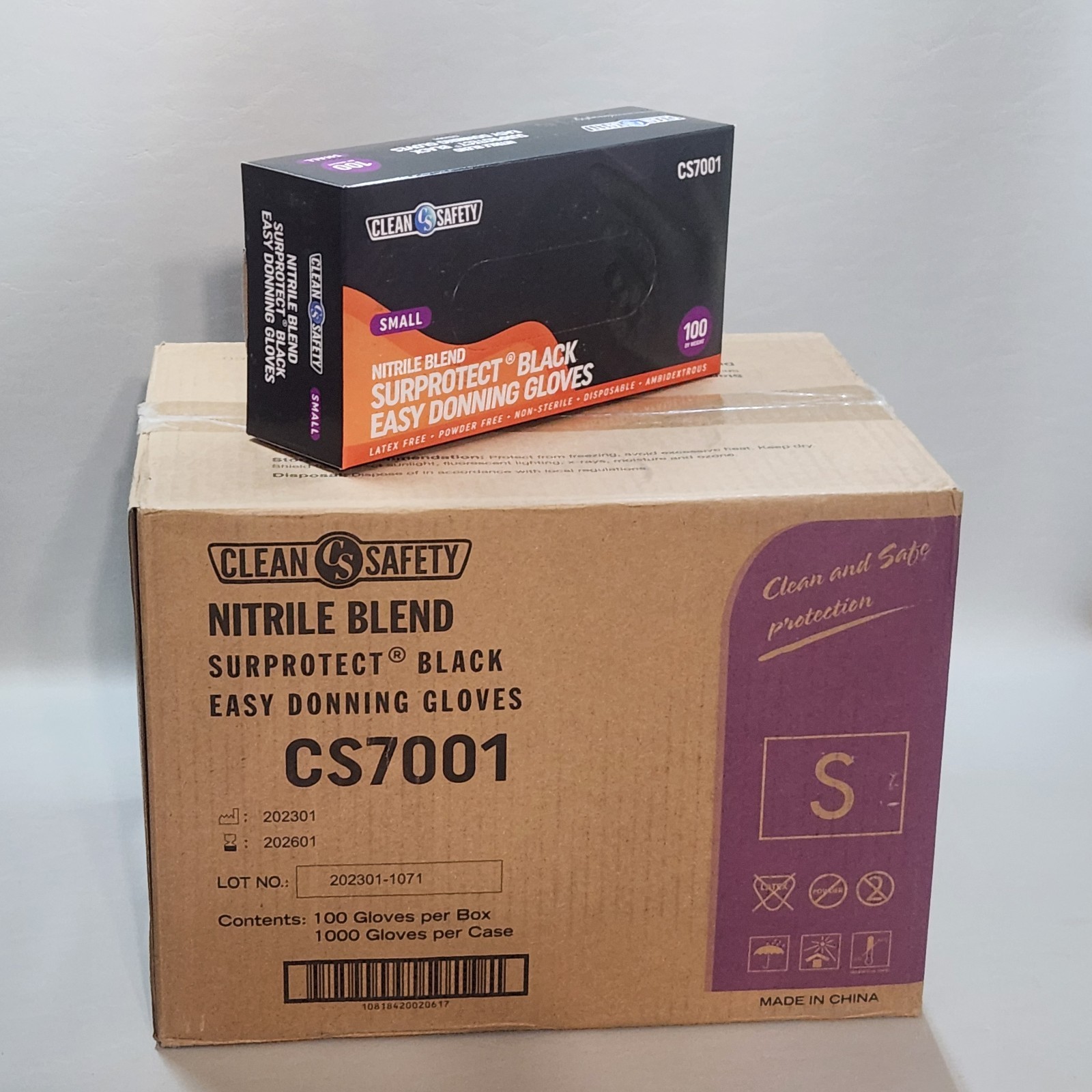 Surprotect Nitrile Blend Black Easy Donning Gloves – CASE OF 1000 CS7001 SMALL