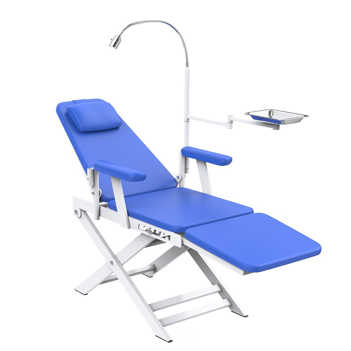 Portable Dental Folding Chair with LED Light Lamp/Mobile Doctor Assistant Stool
