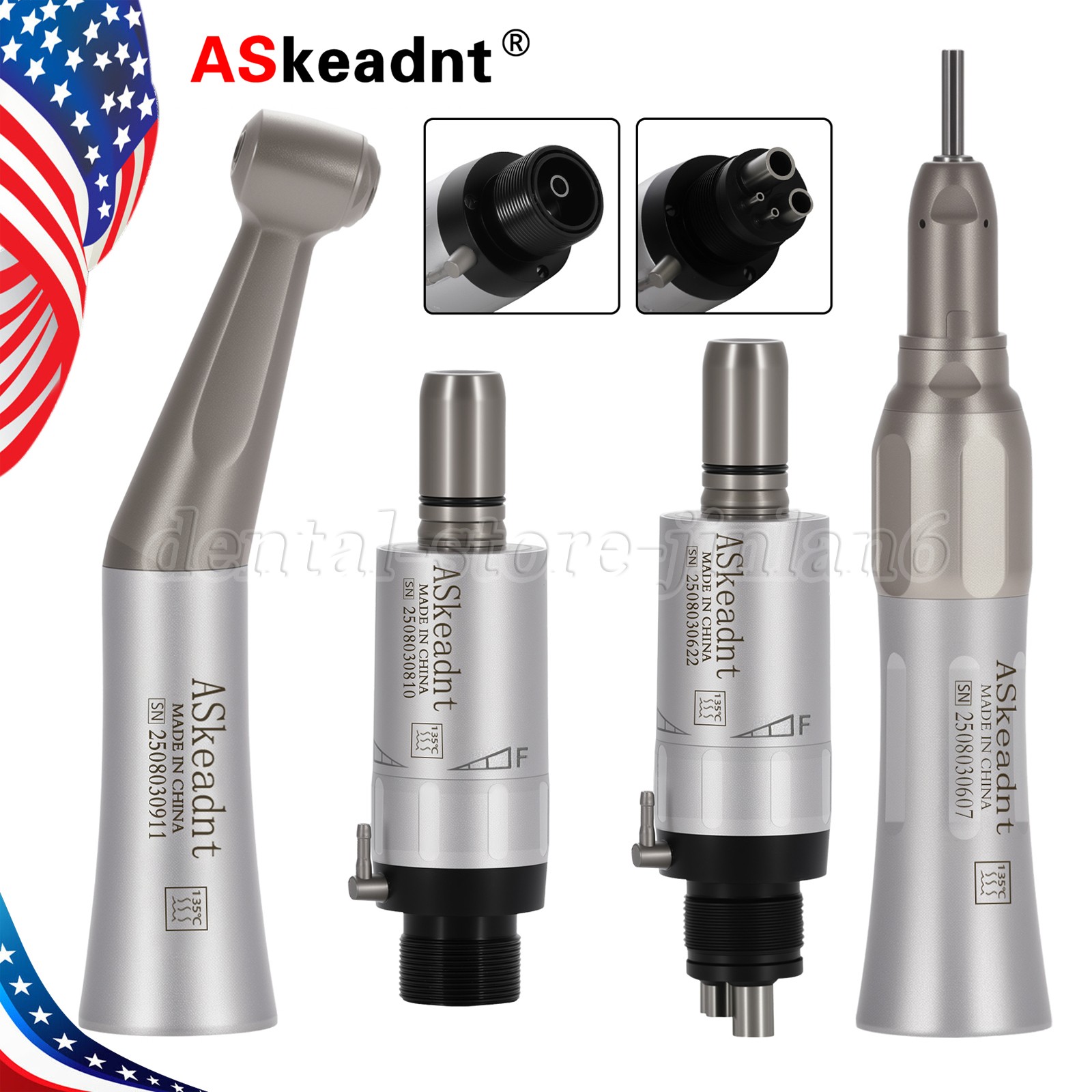Dental E-generator LED High/Low Speed Handpiece Kit Straight 4Hole/2Hole
