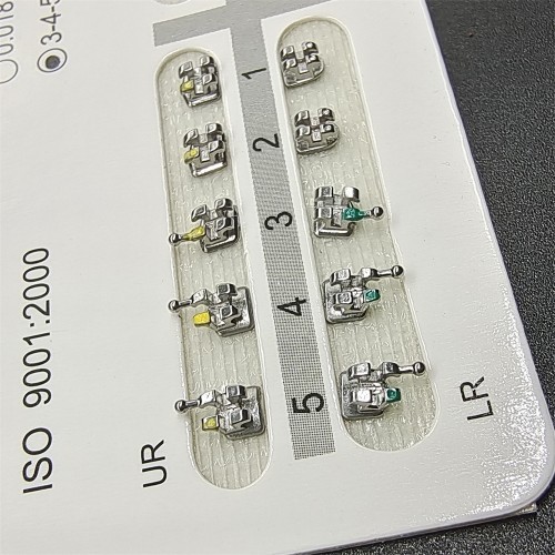 20Pcs/Set Dental Orthodontic Brackets Braces Metal Mini Roth.022 Hooks 345