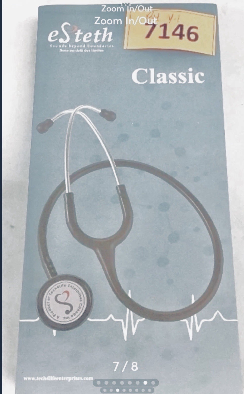 Premium Quality Ultra Sensitive Purple eSteth Classic Stethoscope, 36” L Tubing