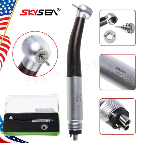 SKYSEA Dental High Speed Turbine Handpiece Push 4 Spray Large Head 4 Hole GS04