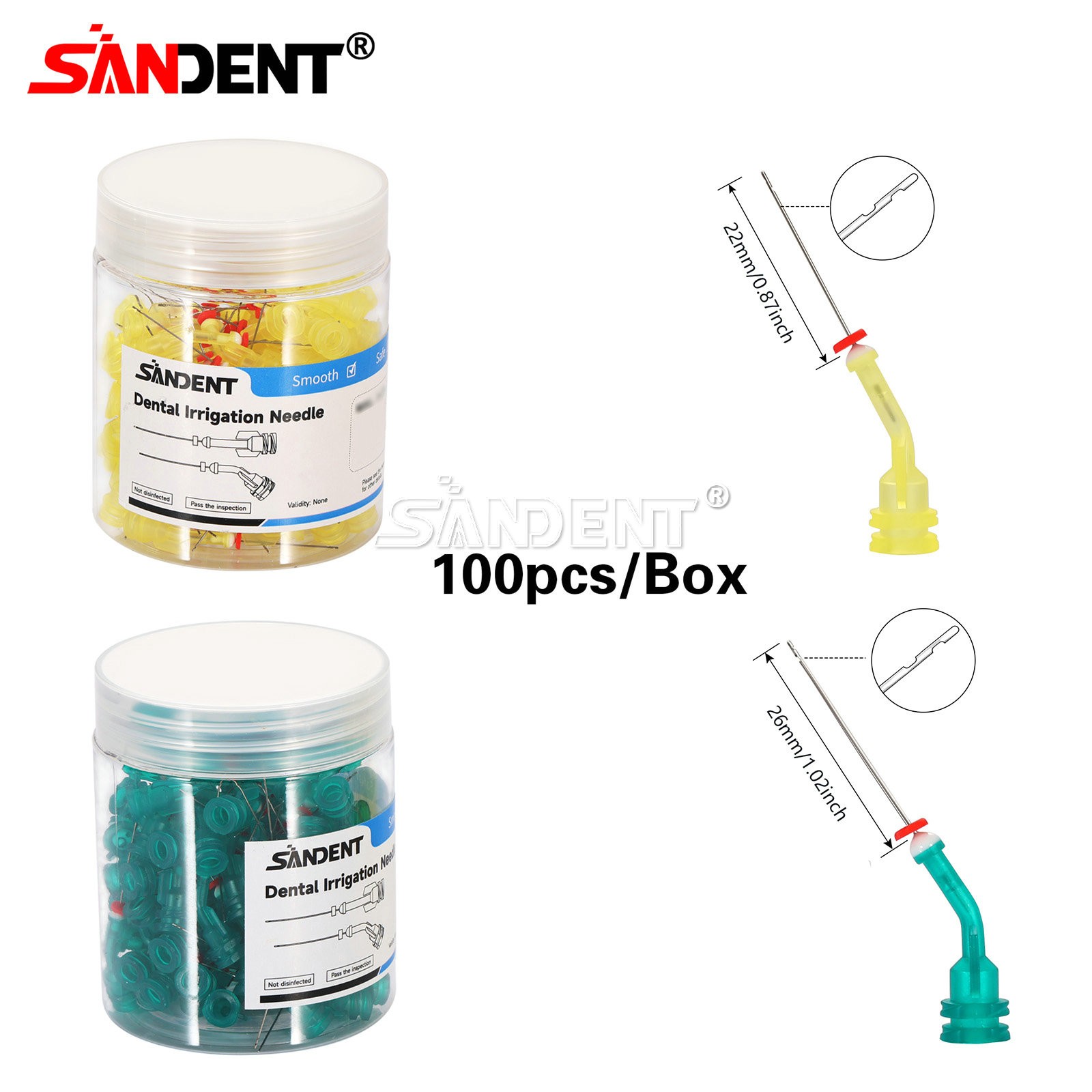 100pcs Plastic Disposable Dental Needles Syringe Tips Endo Irrigation Needle