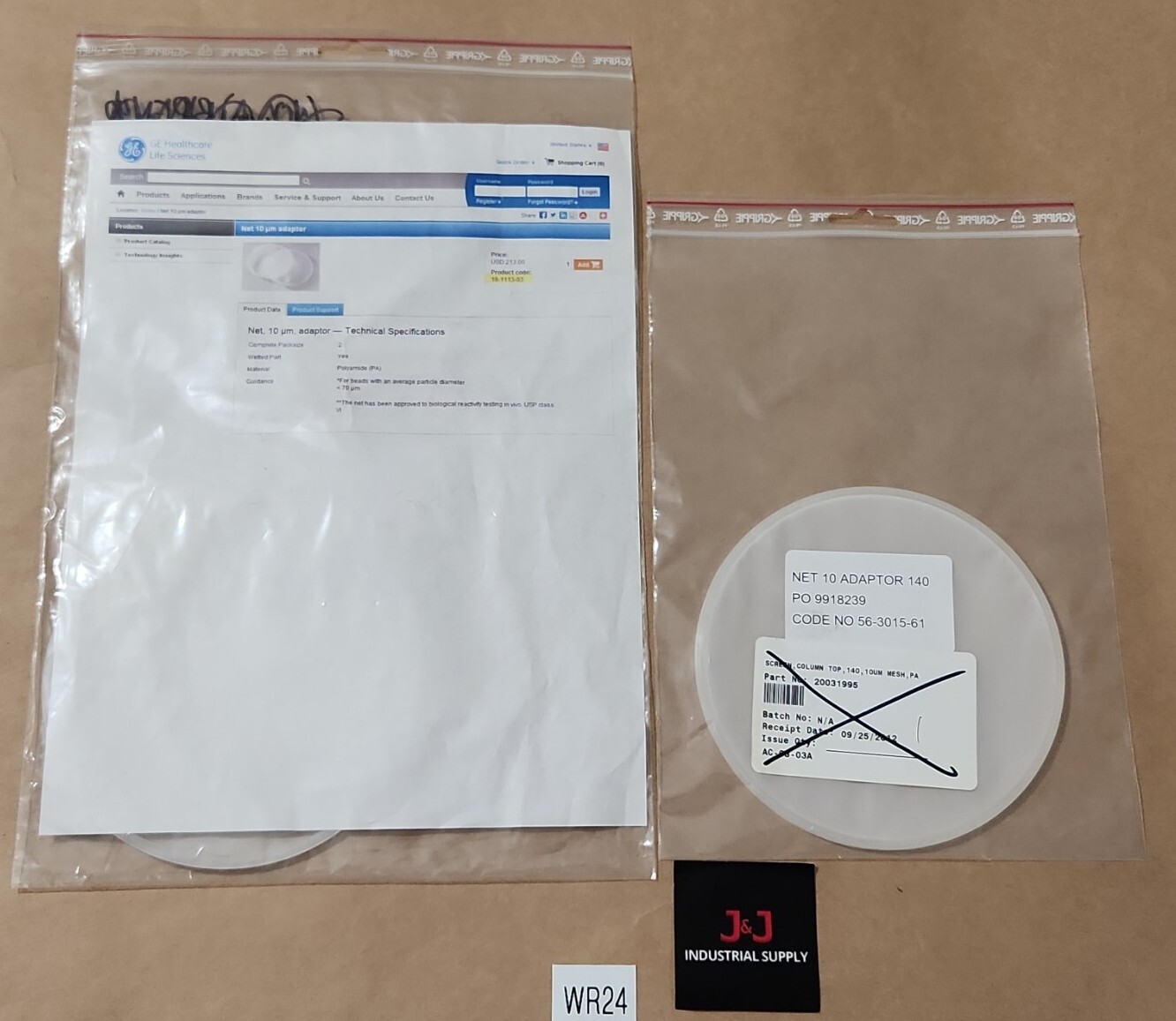 *NEW SURPLUS* [2] GE Healthcare 18-1113-03 Net 10um End Piece Polyamide Warranty