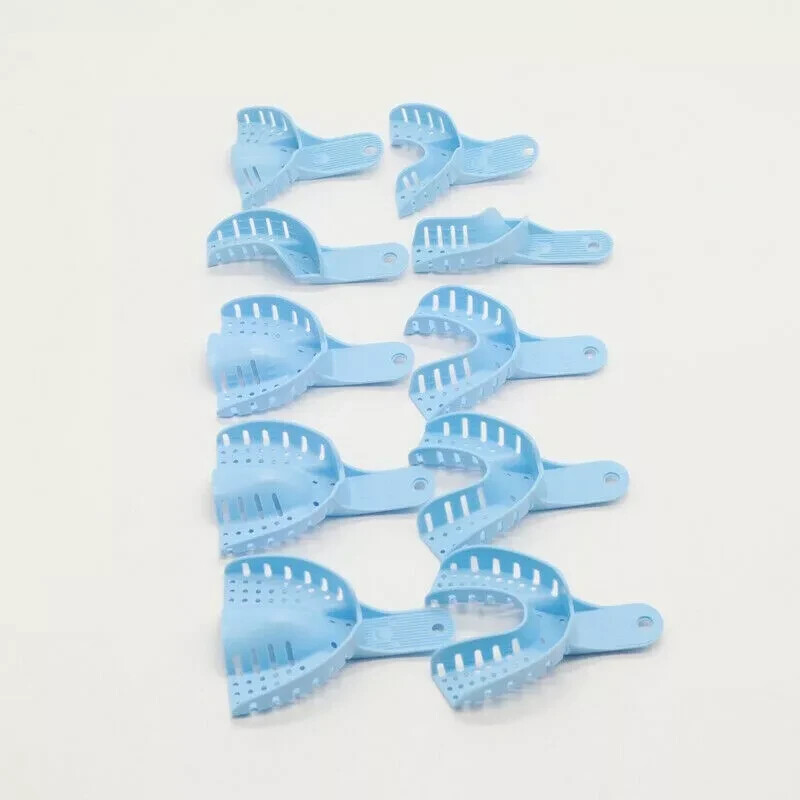 Dental Perforated Impression Plastic Disposable Trays Denture 1 Bag of 10 Size