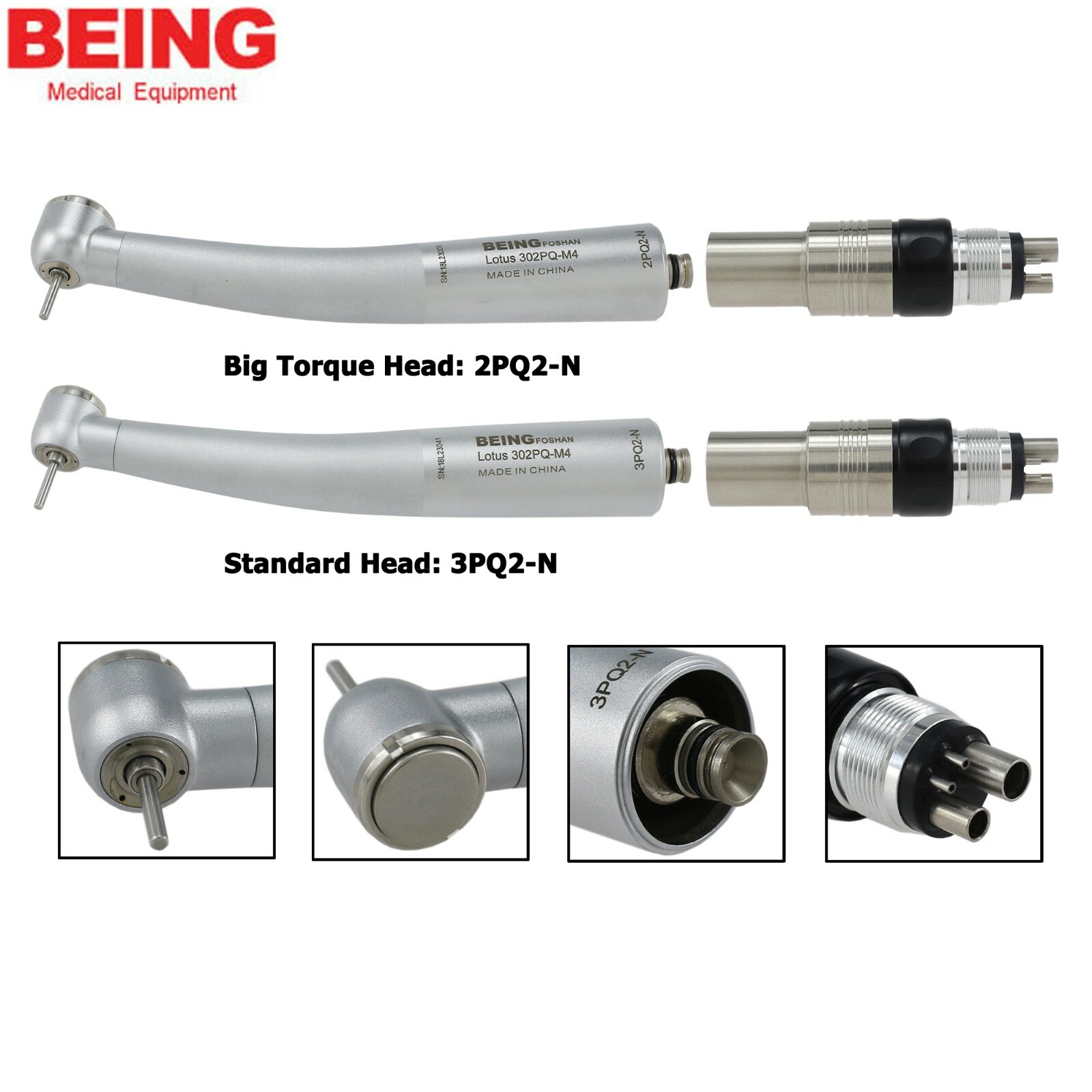BEING Dental High Speed Handpiece NSK Phatelus Machlite Quick Coupling 4 Holes