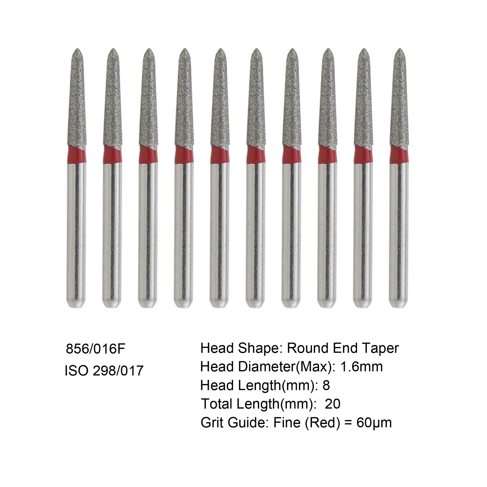 Dental Diamond Burs FG Round End Taper Egg Football Pear for High Speed 330 856