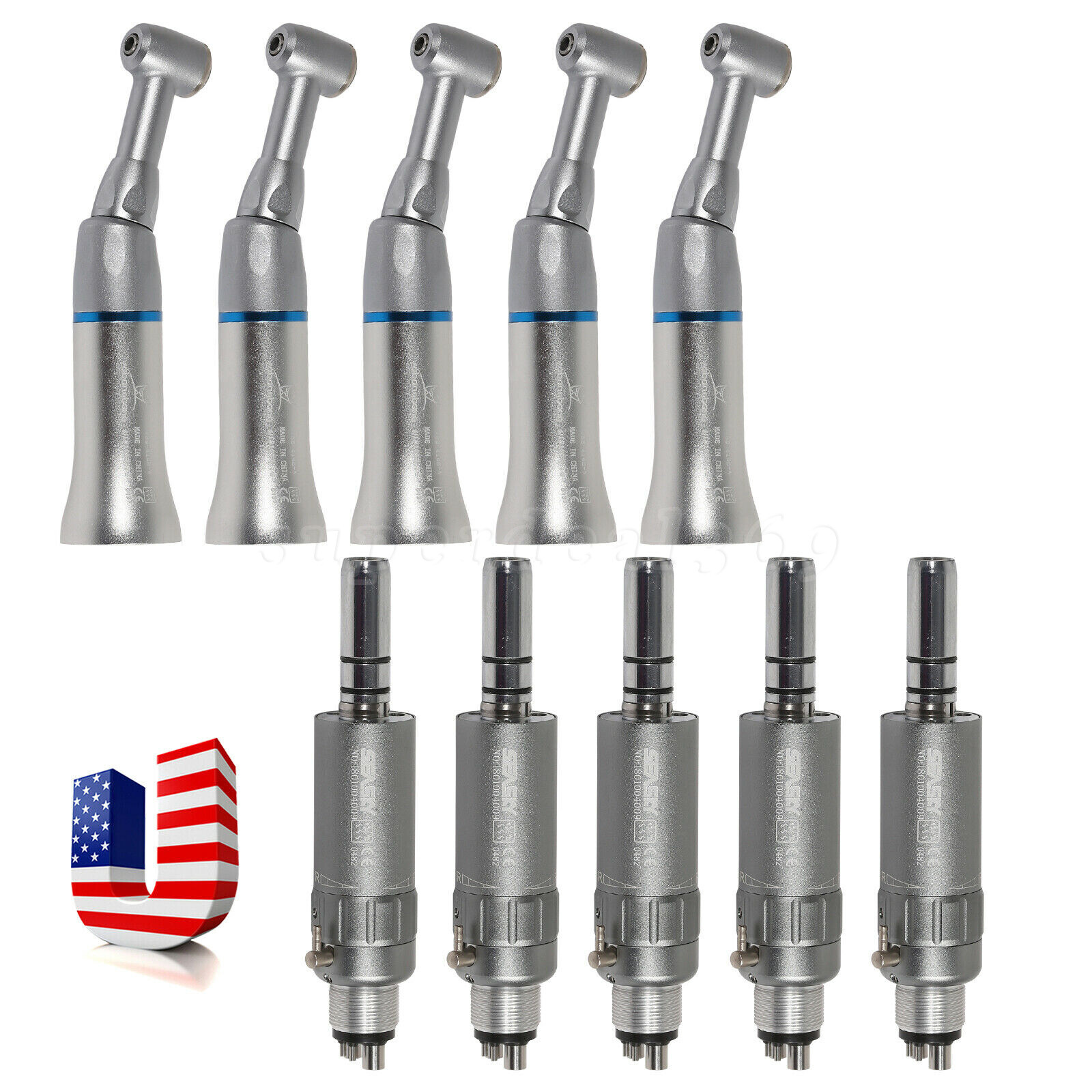 1-5 pcs Dental Low Speed Push Button Contra Angle /Air Motor 2/4H Fit NSK YAD MX
