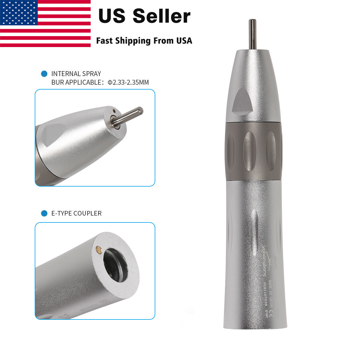 Inner Water Spray Straight Nosecone Low Speed Handpiece fit NSK Motor Dental