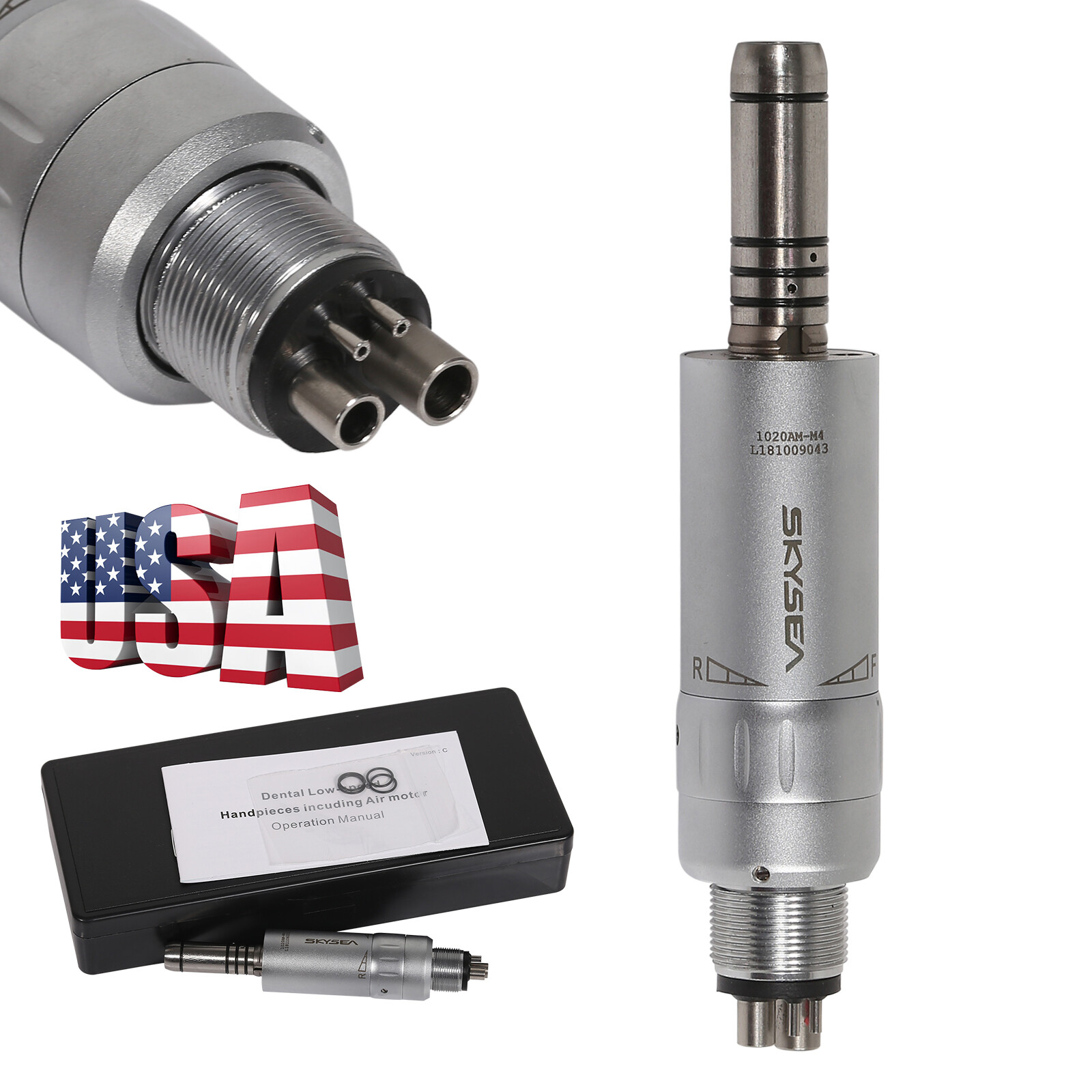 Dental Midwest 4holes Slow Low Speed Air Motor Handpiece E-type Inner Channel