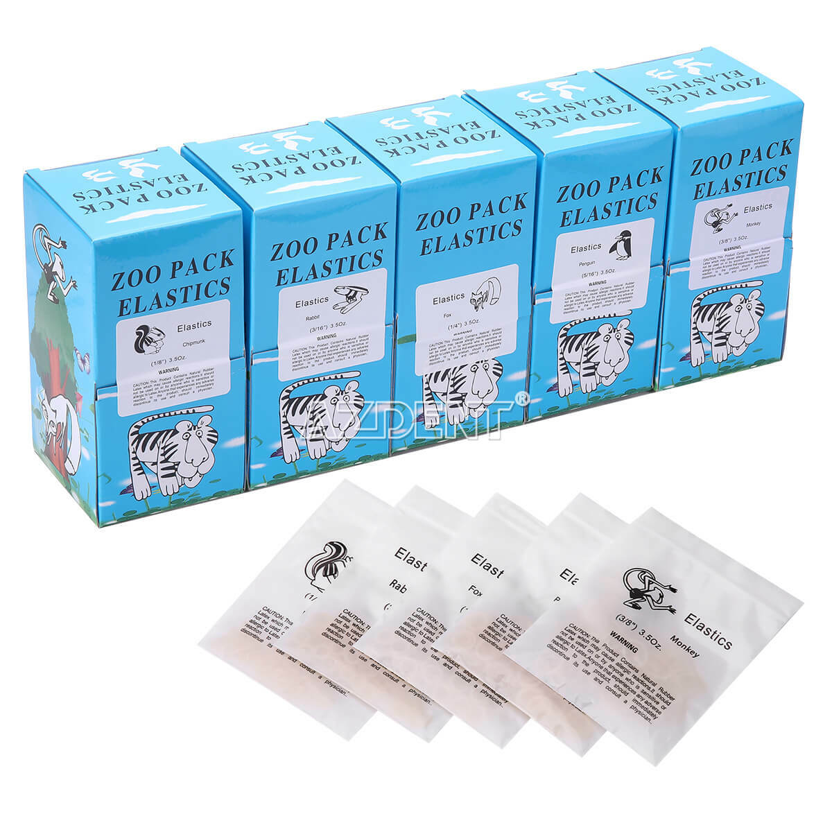 AZDENT 5000Pcs Dental Orthodontic Elastics Braces Rubber Bands 3.5/5.0/6.5OZ