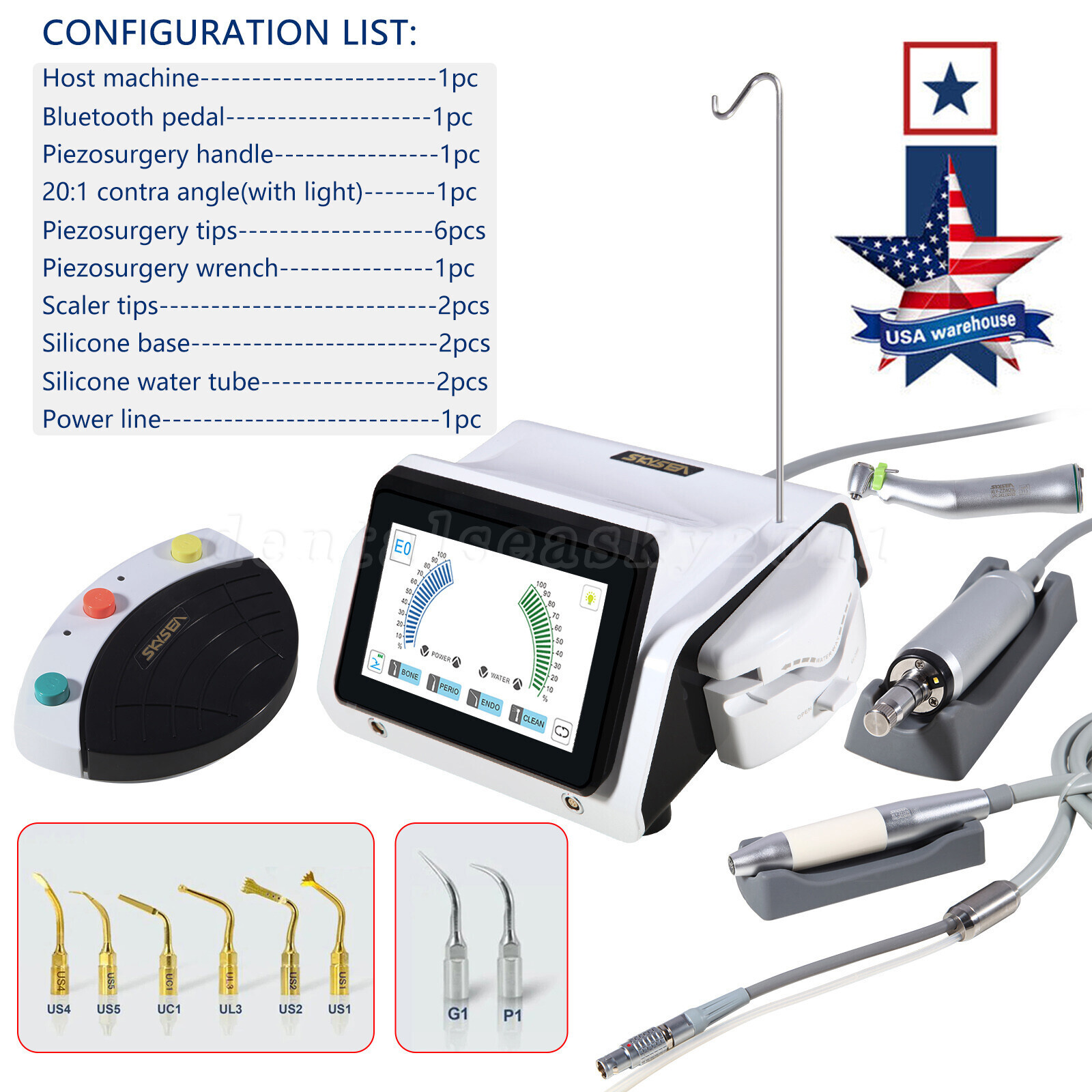 Dental Piezo Motor Surgery &Implant Device 2 IN 1 Bone Cutter Knife TOUCH US-OR