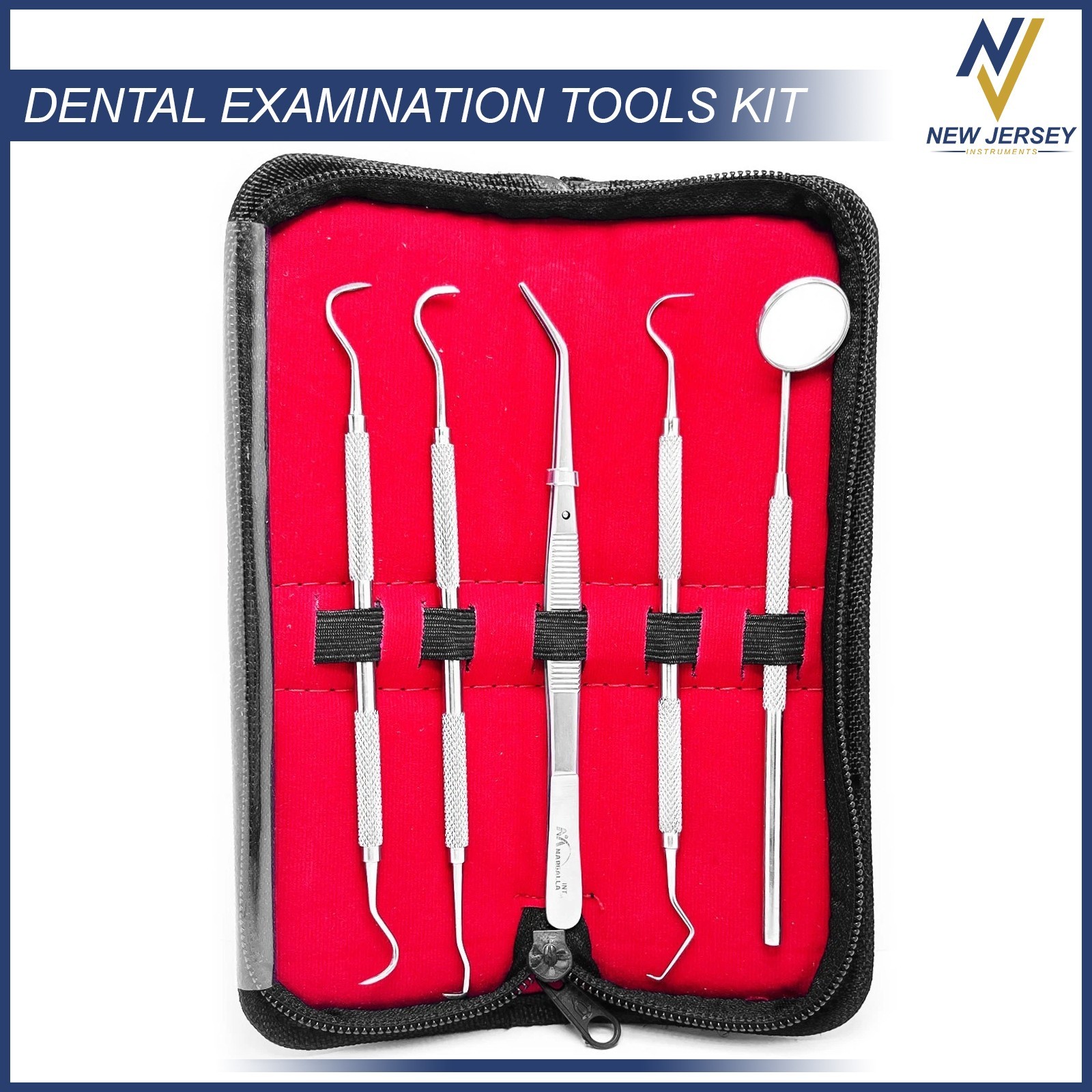 Dental Student Basic Examination Tools Kit Hygiene Tooth Cleaning Scraper Lab