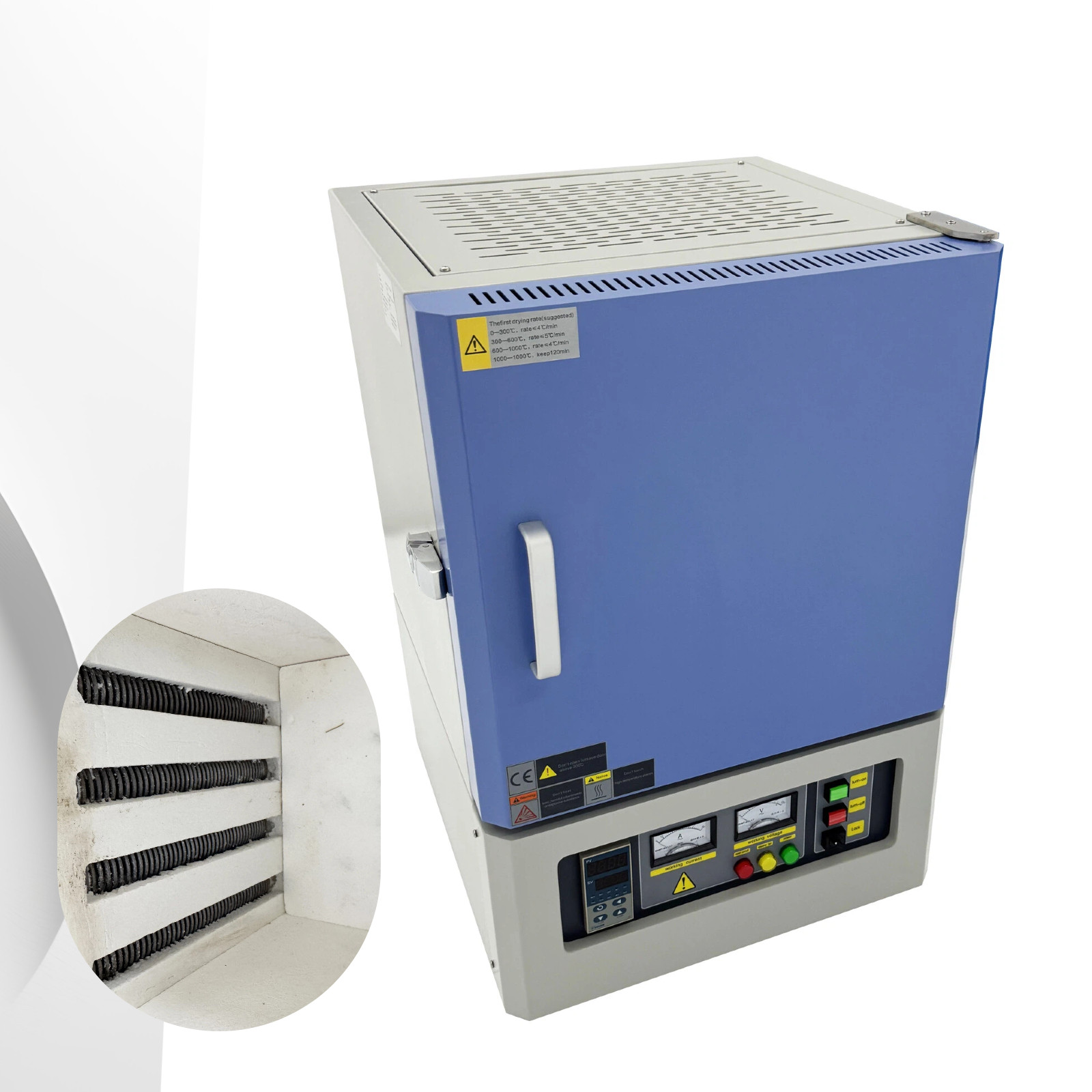 110V 2.5KW Muffle Furnace 1200°C Lab Furnace with Timer & Programmable Control