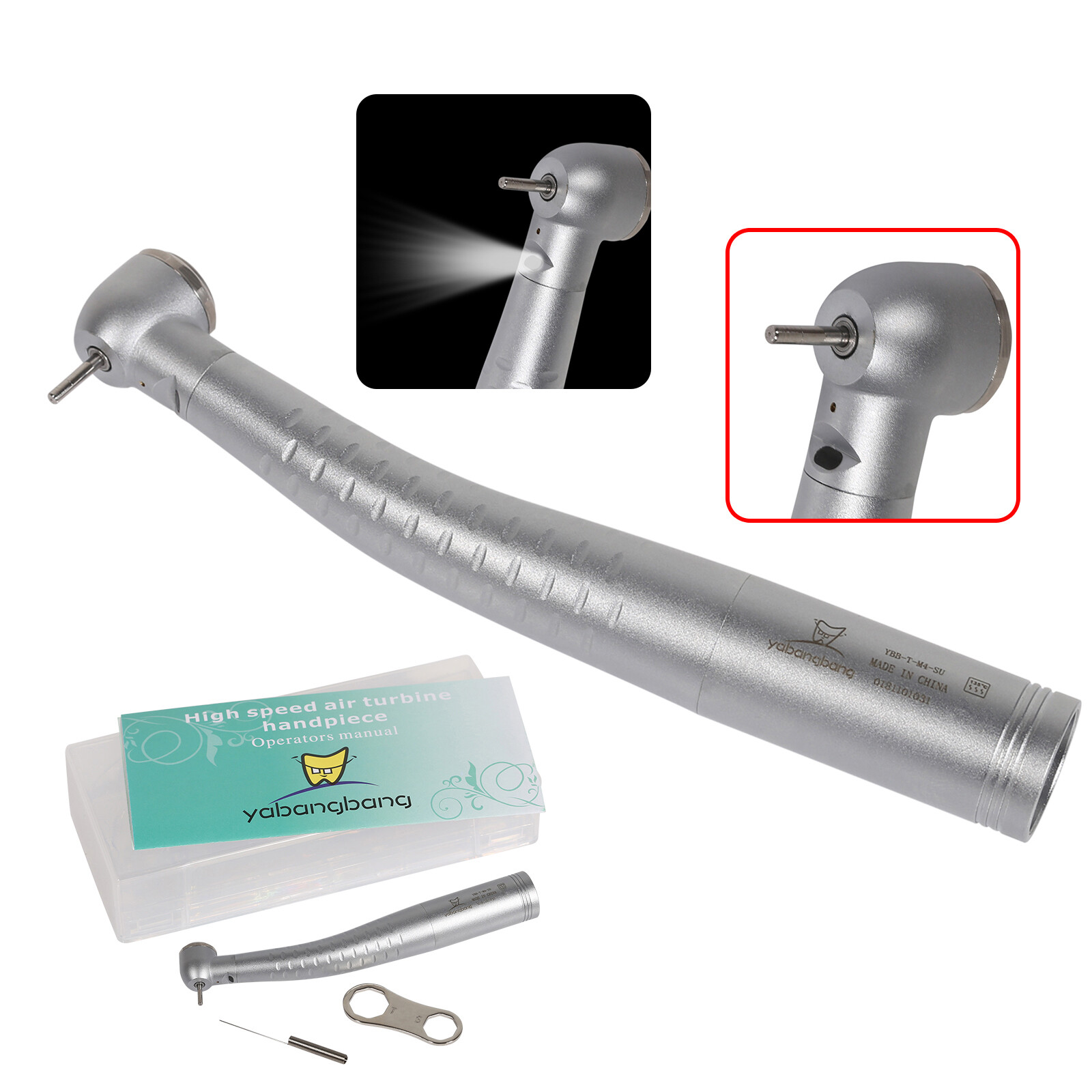 YD6 Turbine Dental Fiber Optic LED High Speed handpiece Push Button YD