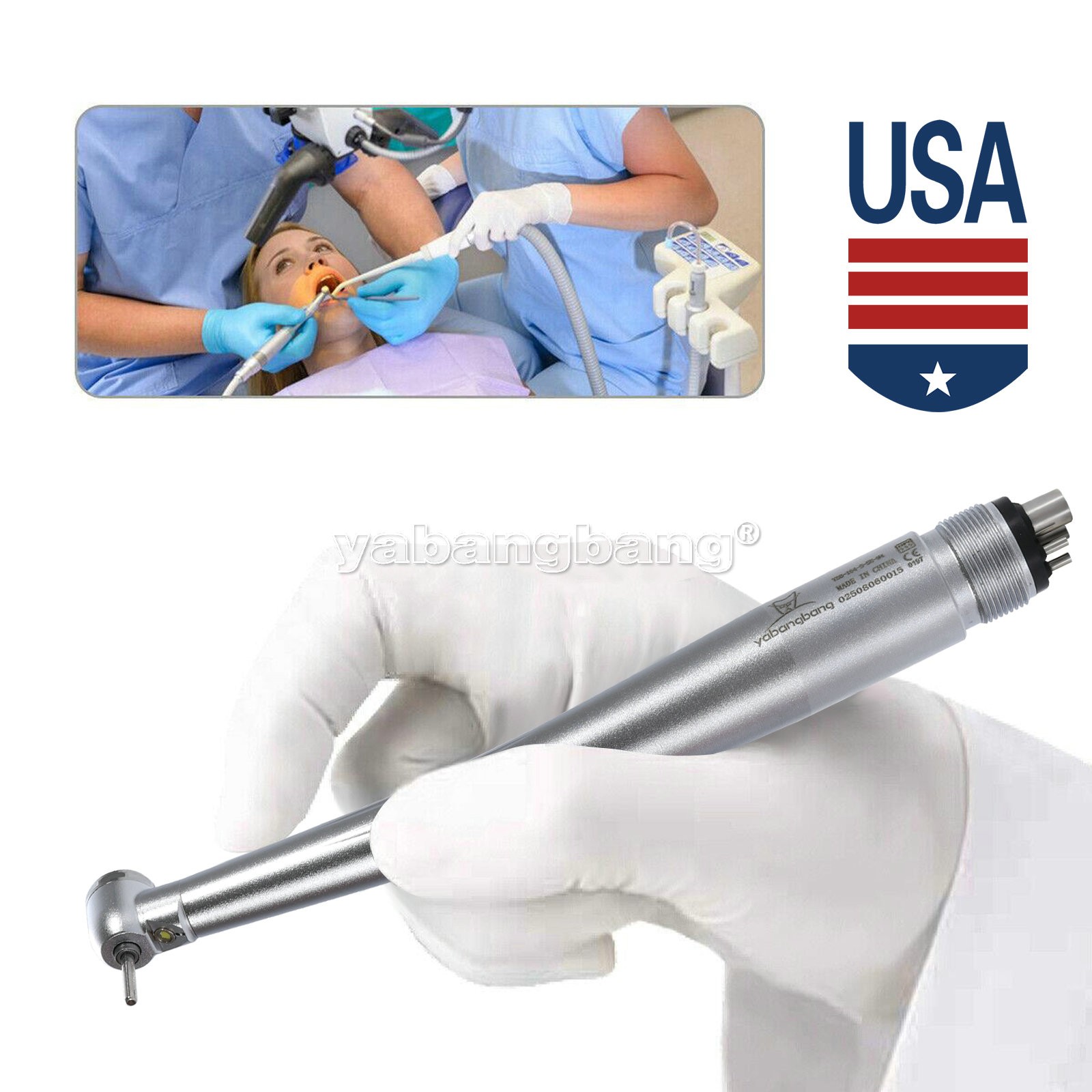 1-10 Dental E-generator LED Fiber Optic Handpiece 4Holes Mini Head Pediatric Kid
