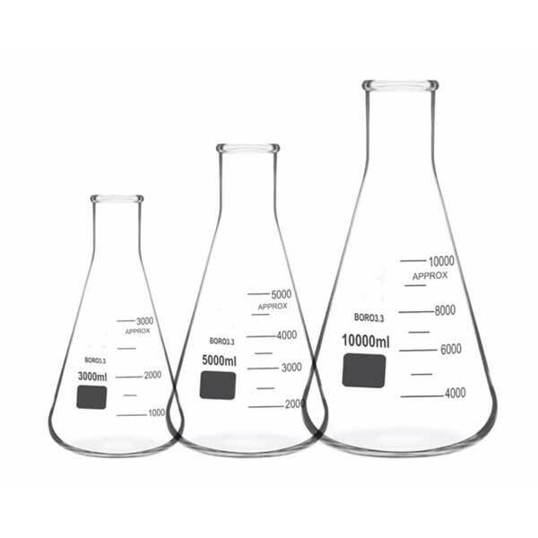 50ml – 2000ml Transparent Erlenmeyer Conical Flask Lab Chemistry Glassware