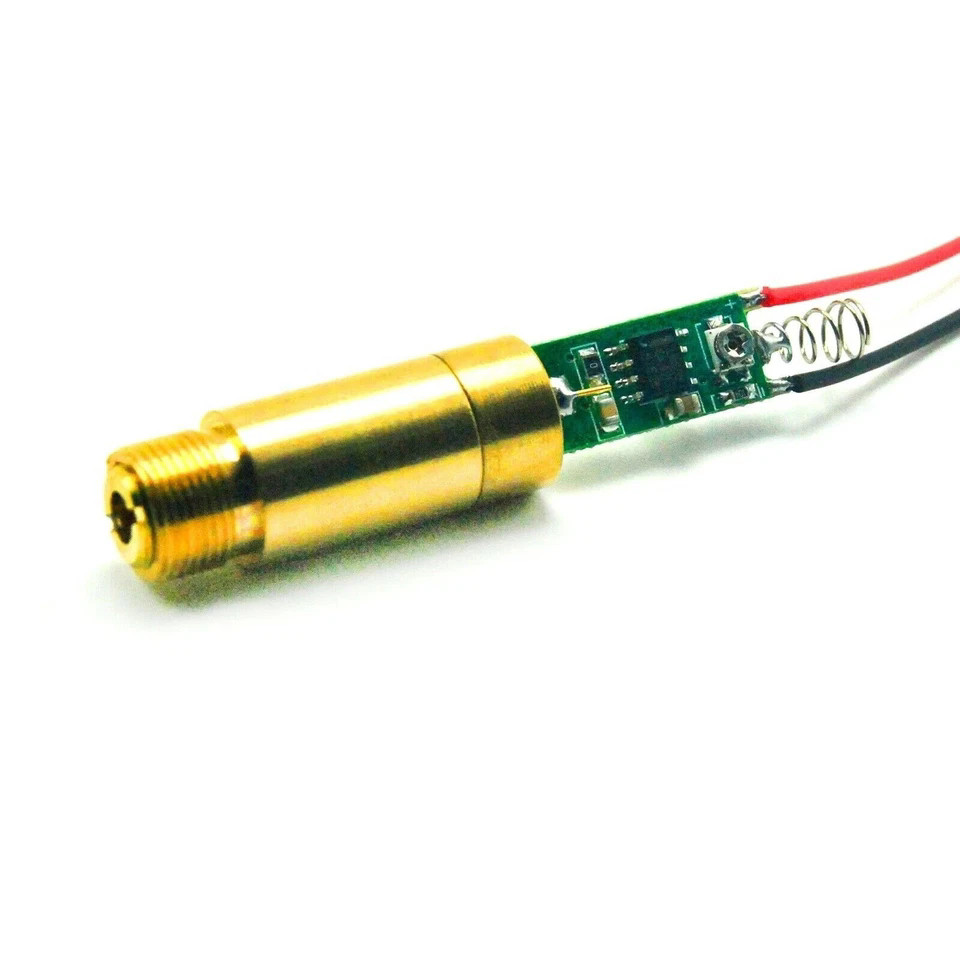 1pcs Line 100mW 532nm Green Laser Diode Module Brass 3.7V-5V Driver Cable