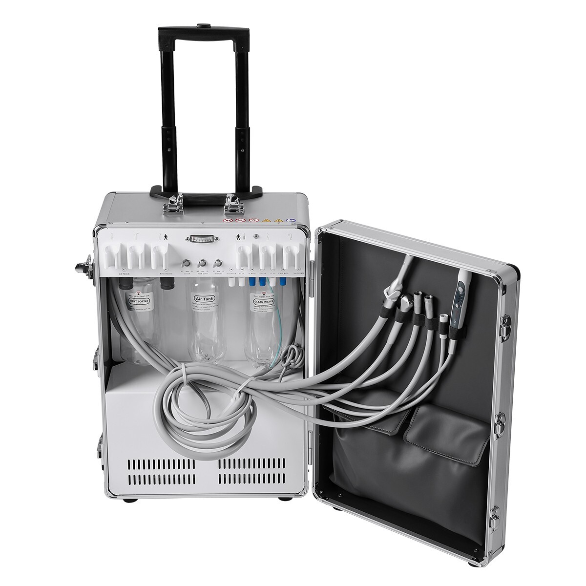 Portable Dental Delivery Unit Cart Air Compressor Scaler Curing Light+Handpiece
