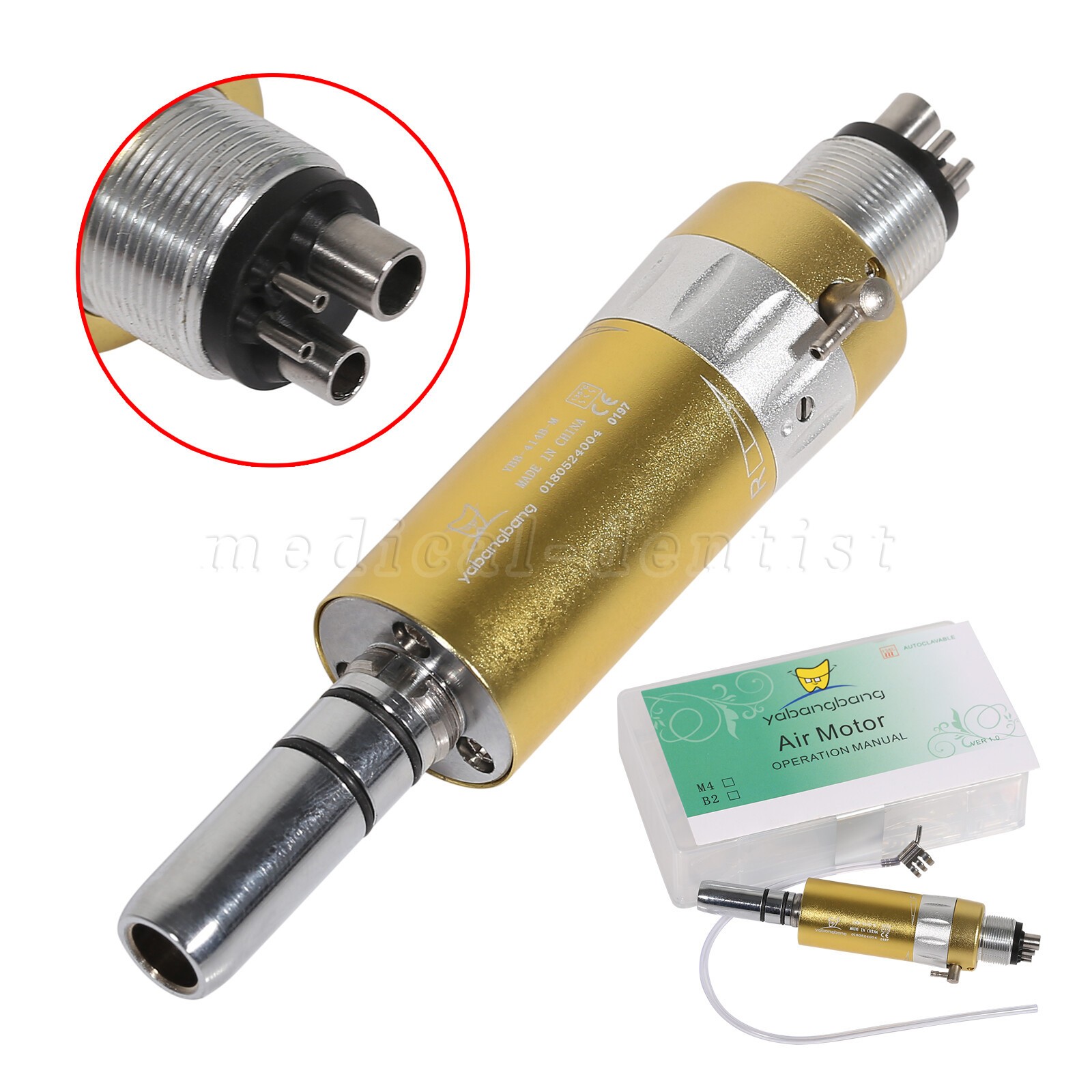 NSK Style Dental Slow Low Speed 2/4HOLE Air Motor Handpiece E-type Colors mx