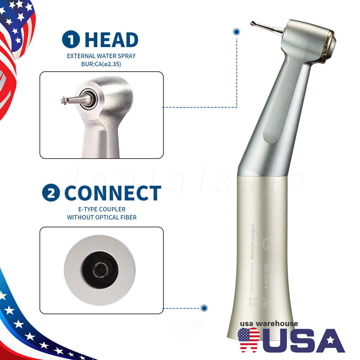 NSK Style Dental Low Slow Speed Push Button Contra angle Handpiece E-type 2/4H