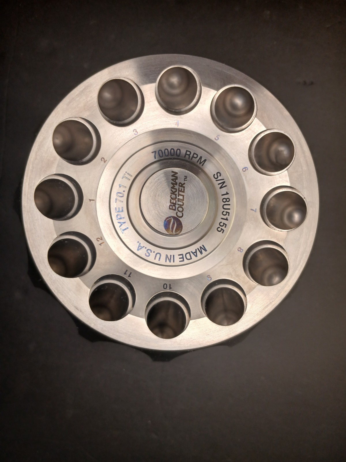 Beckman Coulter Type 70.1 Ti Fixed-Angle Titanium Rotor, MFG 2018